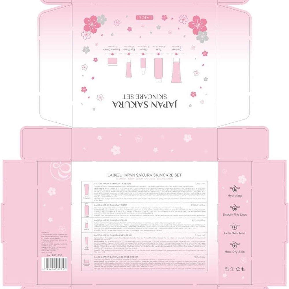 🌸 New! Japan Sakura 5 Pc Skincare Set - Picture 9 of 12